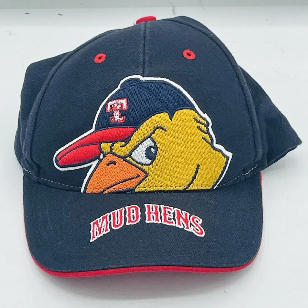Vintage Toledo Mud Hens Big Logo Strapback Hat Cap Small Medium